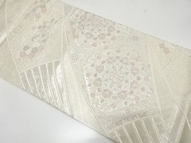 扇面唐花華文織り出し　袋帯